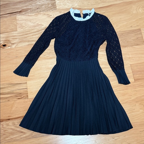 Sandro Battements Pleated Lace Dress - Picture 3 of 11